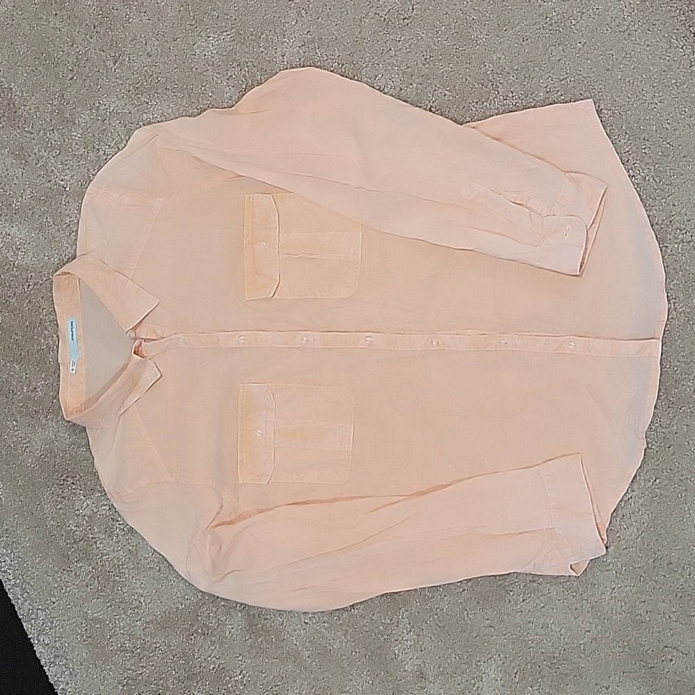 Peach Lightweight Longsleeve Button Down Maurcies XL